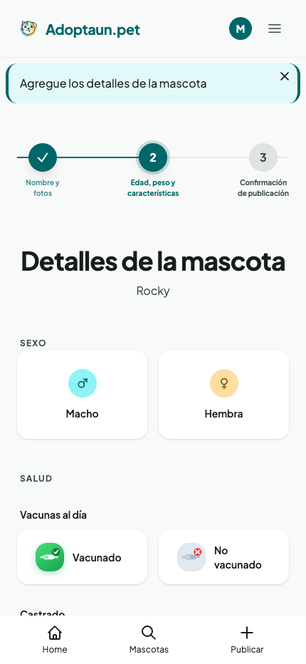 Paso 2: características