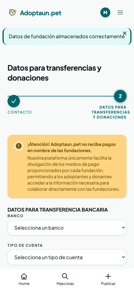 Paso 2: métodos de pago vacío